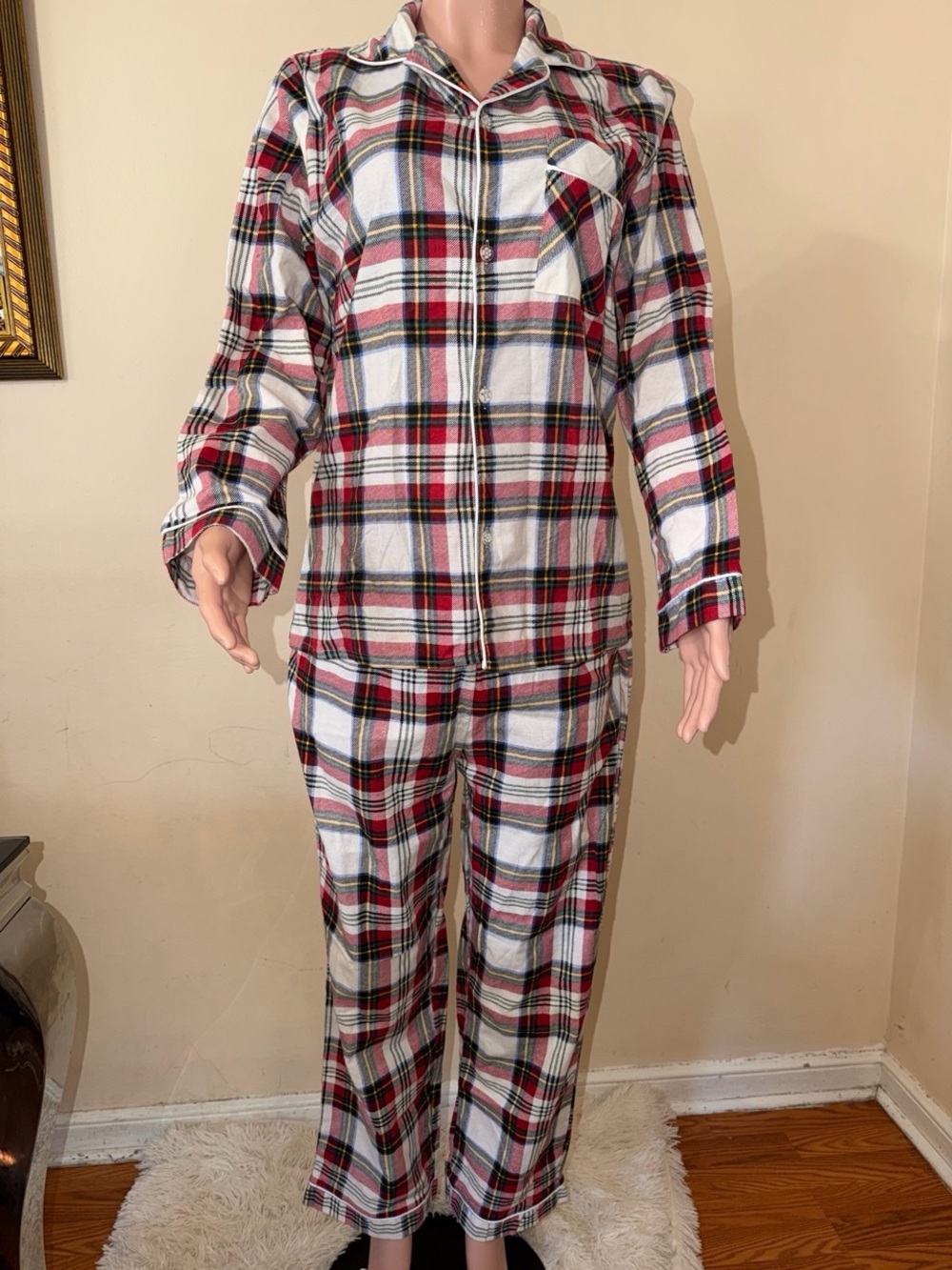 Target Red and White Plaid Flannel Pajama Set